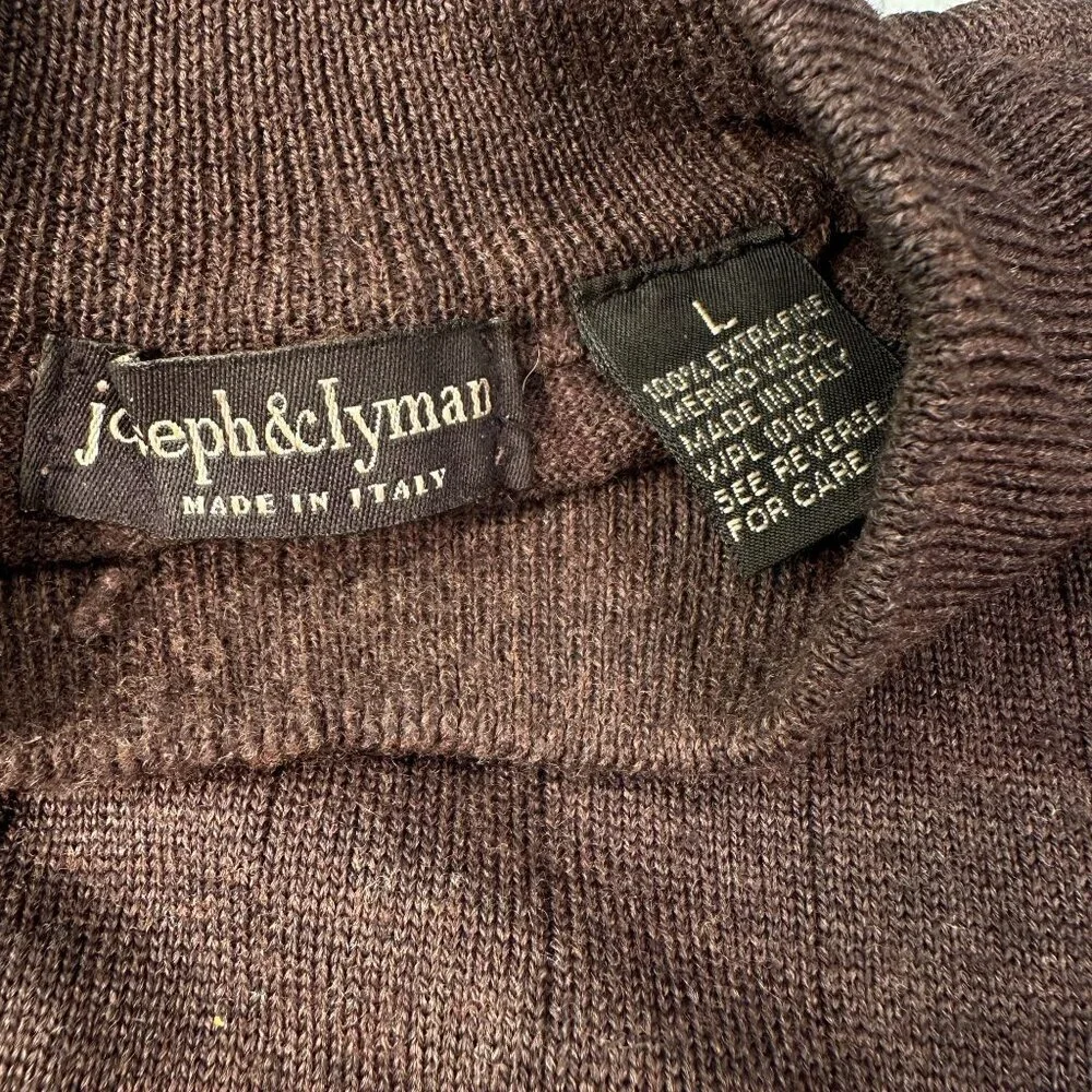 Joseph Lyman Crewneck Sweaters Mens Fine Merino Wool Italy Bundle Gray Brown